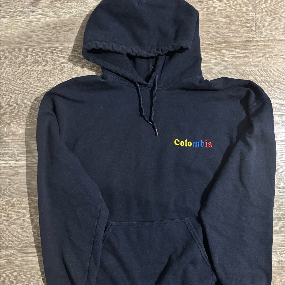 Tomo Vintage Colombia Navy Blue Hoodie, Size: L - Picture 2 of 5